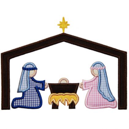 420x420 Applique Only Nativity Scene Applique