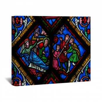 350x350 Nativity Scene Custom Size Wall Art Murals Canvas Wraps