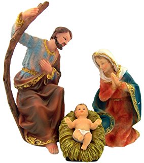 284x320 11 Piece Faux Knit Style Holy Family Christmas
