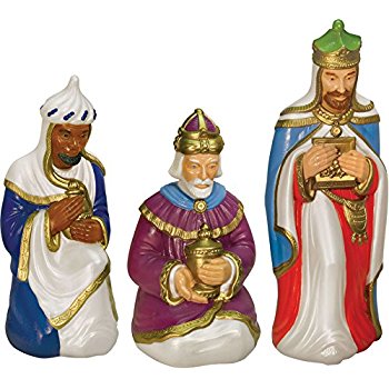 350x350 Nativity Scene Three Wiseman Set With Light Garden