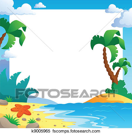 450x457 Clipart Of Beach Theme Frame 1 K9005965