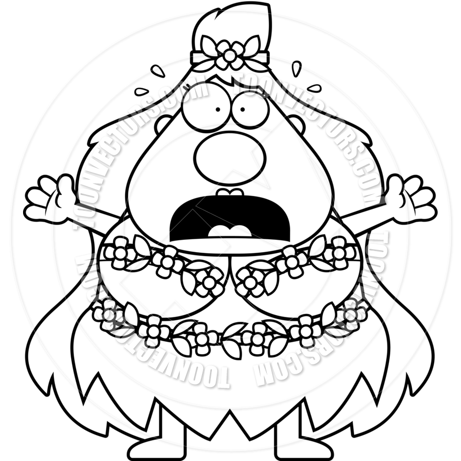 940x940 Cartoon Mother Nature Scared (Black And White Line Art) By Cory