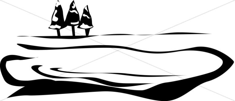 776x333 Lake And Trees Motif Nature Clipart