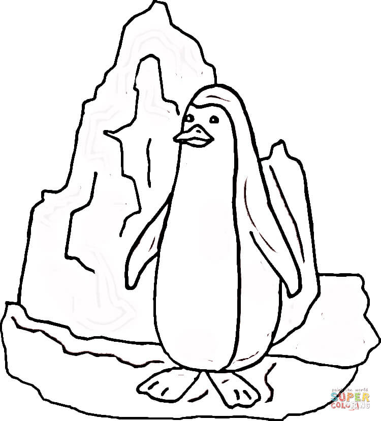 750x829 Penguin Near Iceberg Coloring Page Free Printable Coloring Pages