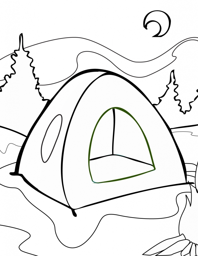 791x1024 Camping Coloring Pages In Nature