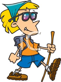 259x350 Cartoon Of A Young Woman Out On A Nature Walk