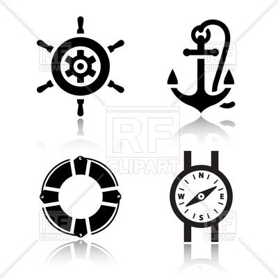 400x400 Simple Nautical Icons Royalty Free Vector Clip Art Image