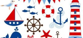 272x125 Digital Nautical Clip Art Boat Lighthouse Whale Anchor On Nautical