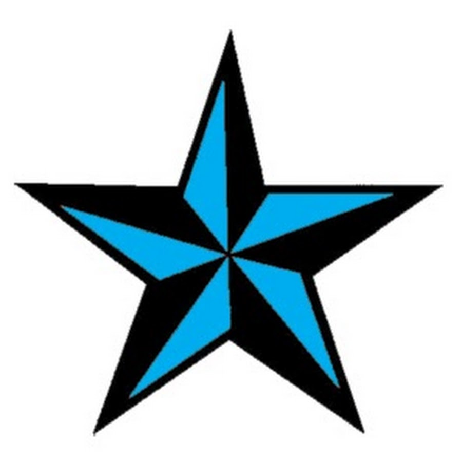 900x900 Black And Blue Ink Nautical Star Tattoo Design