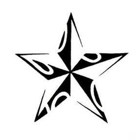 285x285 Star Tattoo Stencil