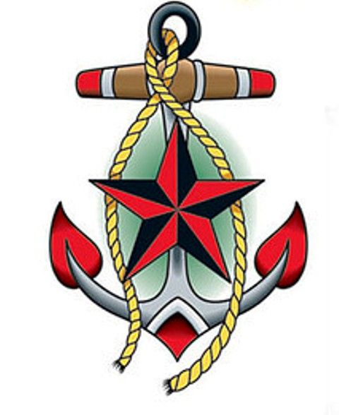 480x588 22 Best Anchor And Nautical Star Tattoos Images