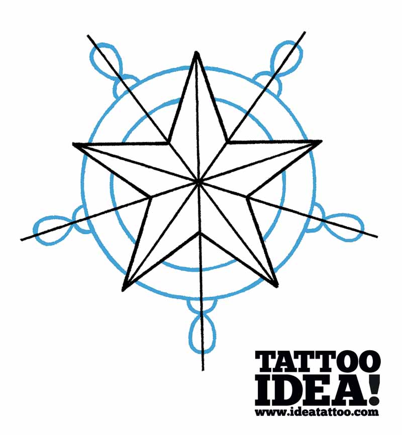 800x867 Tattoo School Draw A Nautical Star With A Ship's Helm Ideatattoo