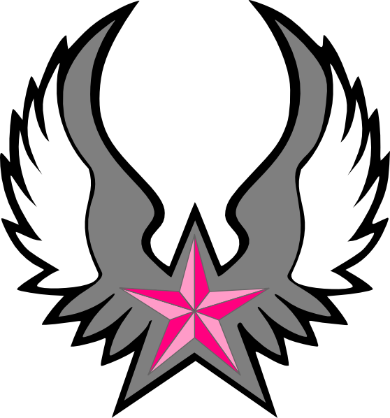558x598 Pink Nautical Star Wings Clip Art