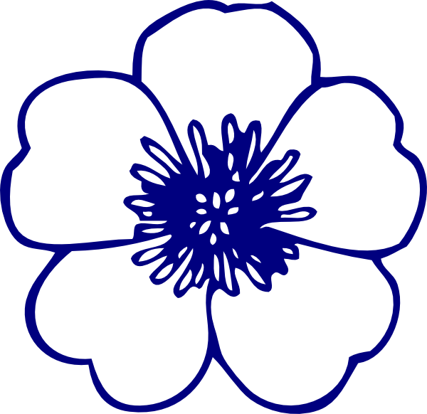 600x582 Navy Blue Buttercup Flower Clip Art