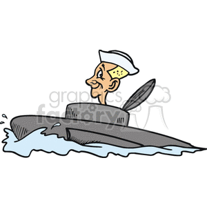 300x300 Royalty Free Cartoon Navy Submarine 173411 Vector Clip Art Image