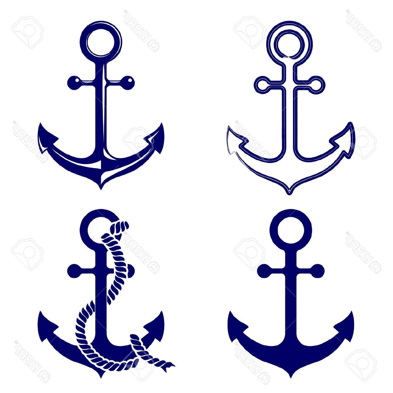 1300x1300 Best Hd Anchor Symbols Set Vector Illustration Stock Nautical Navy