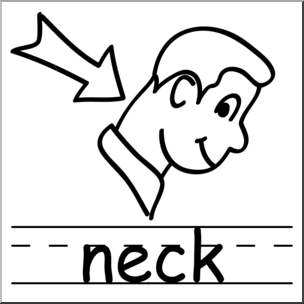 304x304 Clip Art Basic Words Neck Bampw Labeled I Abcteach