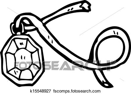 450x321 Clip Art Of Cartoon Diamond Necklace K15548927