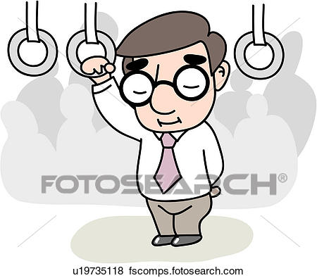 450x395 Clip Art Of Necktie, Bus, Shirt, Eyeglasses, Businessman, Subway