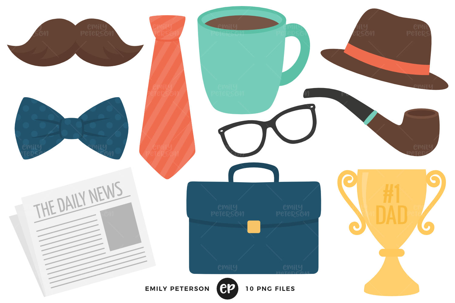 1500x998 Father's Day Clip Art, Tie Clipart, Mustache Clip Art