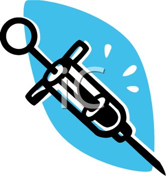 331x350 Picture Of A Needle And Syringe On A Blue Background In A Vector