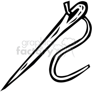 300x300 Royalty Free Black White Needle 382975 Vector Clip Art Image