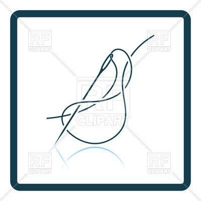 400x400 Sewing Needle With Thread Icon Royalty Free Vector Clip Art Image