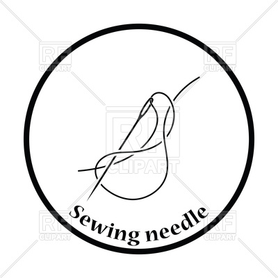 400x400 Thin Circle Design Of Sewing Needle Icon Royalty Free Vector Clip