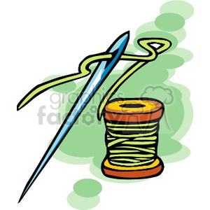 300x300 Royalty Free Needle And Thread 153551 Vector Clip Art Image