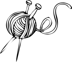 298x258 White Yarn Ball With Knitting Needles Clip Art