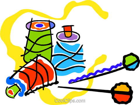 480x359 Sewing Thread, Needles Royalty Free Vector Clip Art Illustration