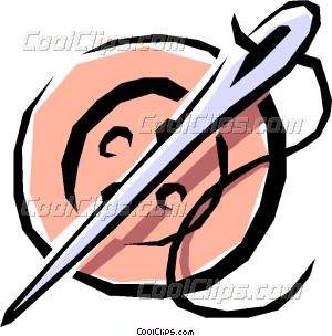 300x304 Button With Sewing Needle Vector Clip Art