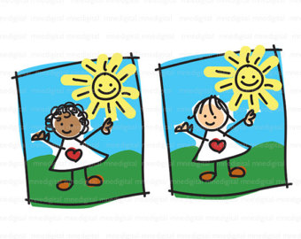 340x270 Digital Hand Drawn Houses Neighborhood Row Illustration