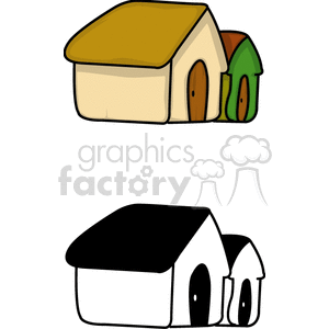 300x300 Royalty Free Two Small Houses In A Neighborhood 147502 Vector Clip