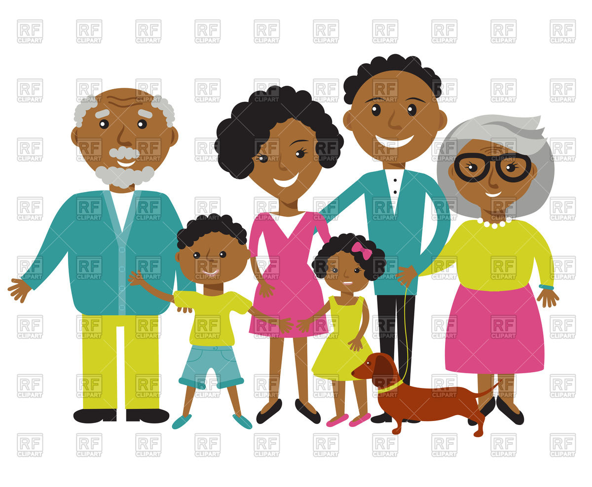 1200x989 Happy African American Family Royalty Free Vector Clip Art Image