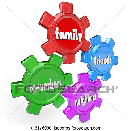450x447 Stock Illustrations Of Family Friends Neighbors Co Workers Support
