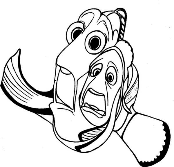 600x575 3 Plain Finding Nemo Coloring Pages