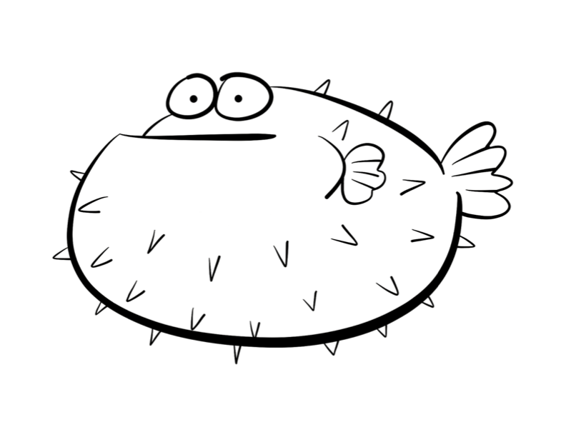 792x612 Puffer Fish Coloring Pages
