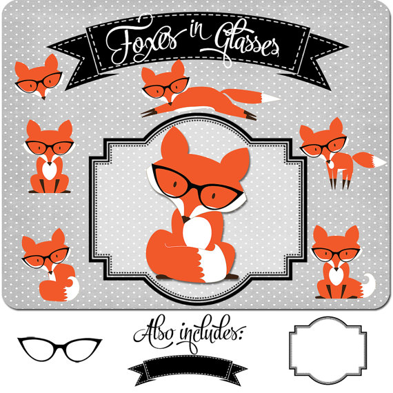 570x570 Dear Lover Of Red Foxes, This Cute Fox Clipart Set Is Sister
