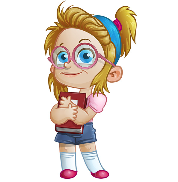 594x606 Geek Girl Vector Character Designed In Sweet And Charming Style