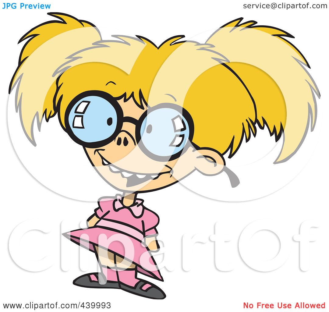 1080x1024 Royalty Free (Rf) Clip Art Illustration Of A Cartoon Nerdy Girl By