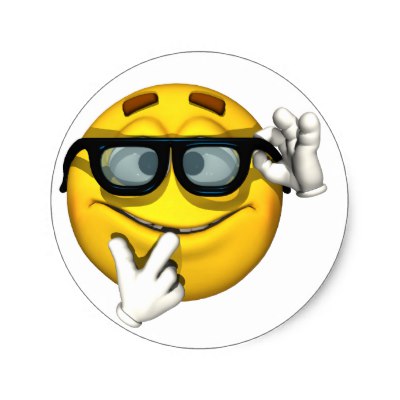 400x400 Smiley Face With Glasses Classic Round Sticker