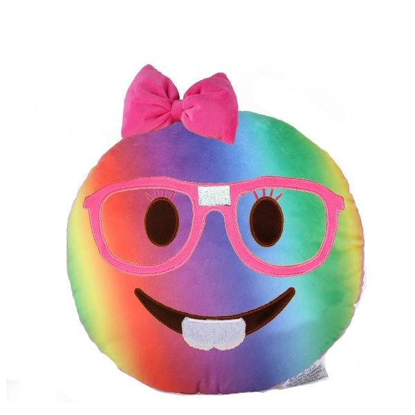 600x600 Tie Dye Nerd Girl Smiley Emoji Pillow Smiley Emoji, Paper Store