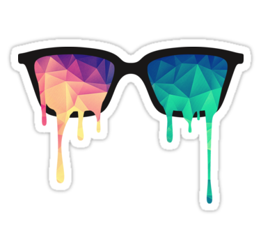 375x360 Psychedelic Nerd Glasses With Melting Lsdtrippy Color Triangles