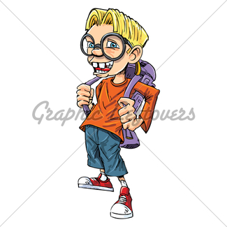 325x325 Cartoon Nerd With Glasses And A Book Gl Stock Images