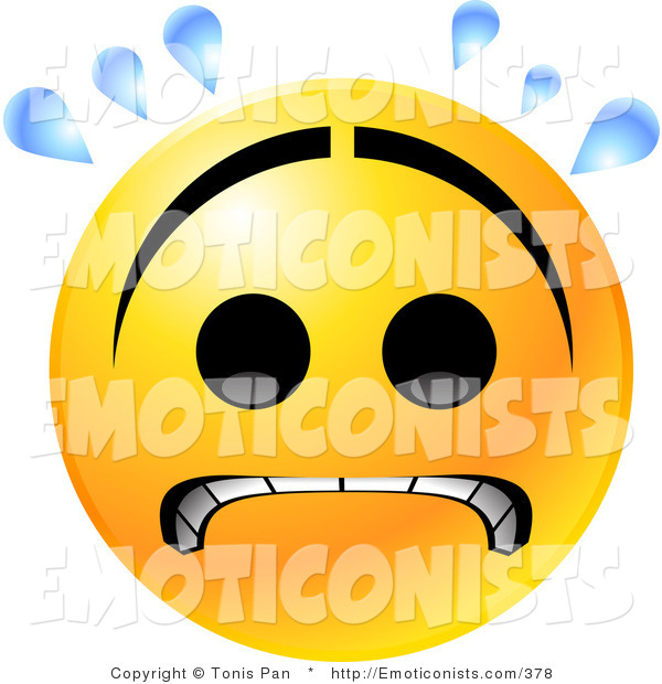 600x620 Clip Art Of A Nervous Yellow Emoticon Face With A Frown, Gritting