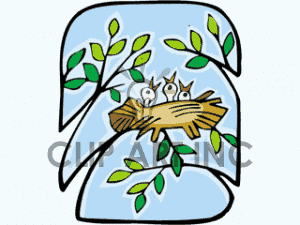 300x225 Spring Bird Nest Clipart