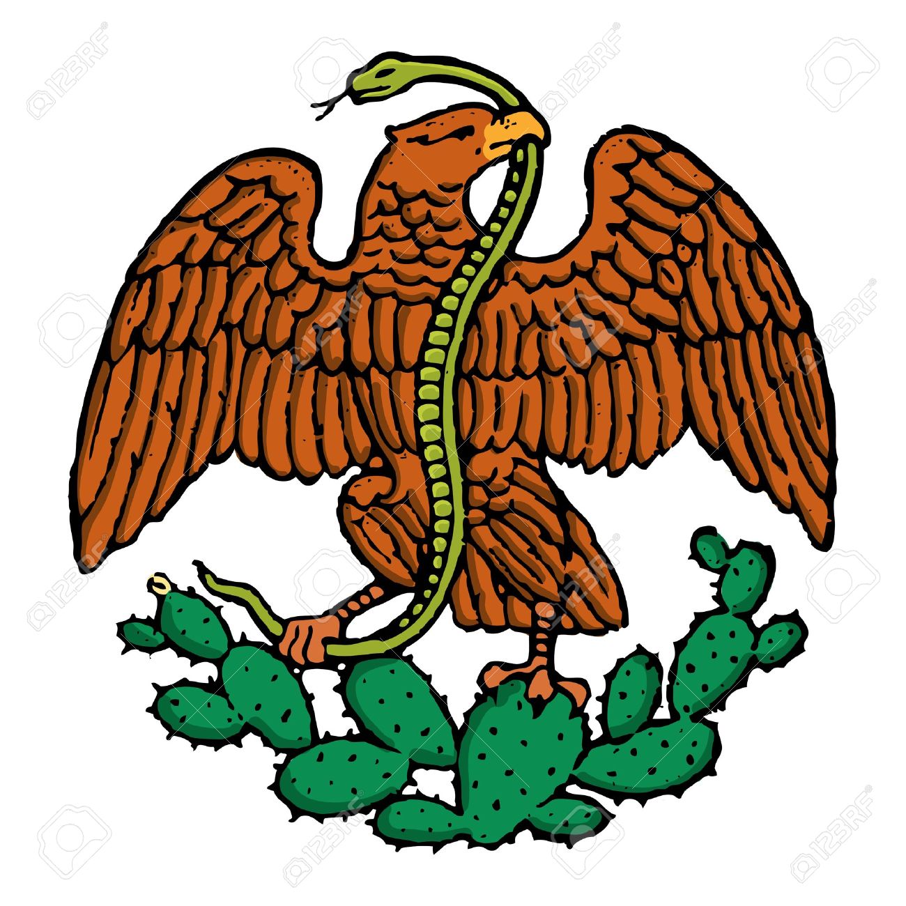 1300x1300 Color Eagle And Snake From Mexican Flag Royalty Free Cliparts
