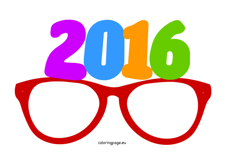 794x581 Party Glasses New Year 2016 Coloring Page