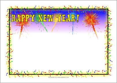 405x287 Happy New Year A4 Page Borders (Sb3590)